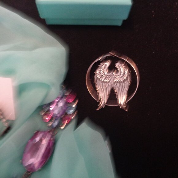 TIFFENY BLUE BOX BLUE MULTI BEAD BROKEN BLINGS WINGS EARING OLD GOBLET RHINE LOT - Picture 7 of 9